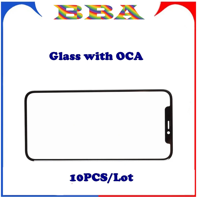 10Pcs/lot OEN Front Screen Outer Glass With OCA For iPhone X XS Max 11 12 13 14 15 Pro Max Mini LCD External Lens Screen Glass