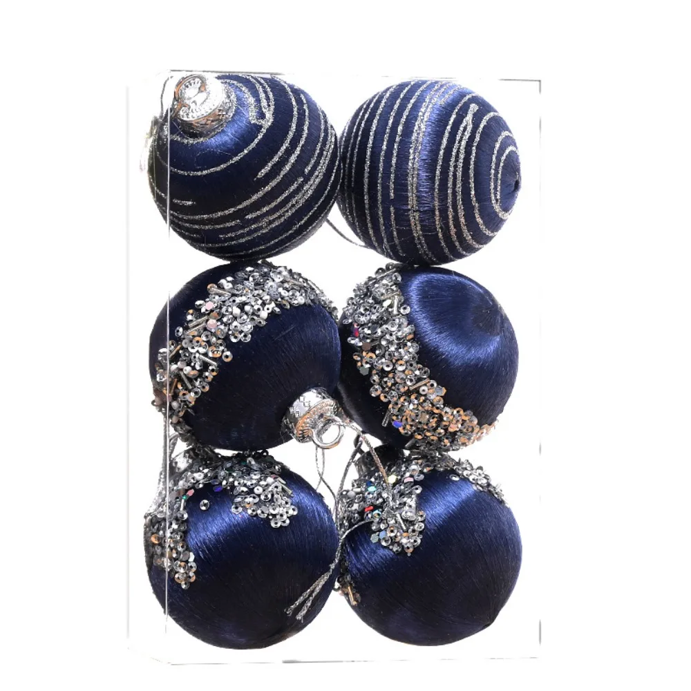 6pcs Crafts 6/8cm Christmas Ball Delicate Creative Christmas Tree Pendant Waterproof Painted Hanging Ornament Room