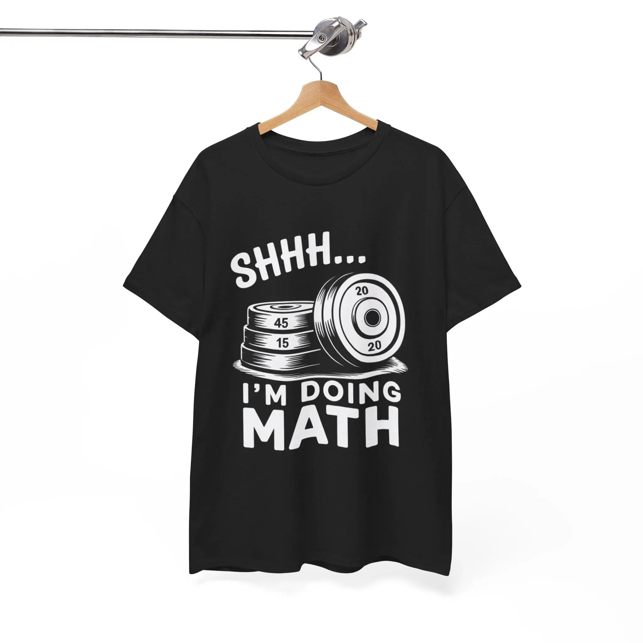 

Shhh Im Doing Math Funny Weight Lifting Workout T-Shirt Geeky Fitness Humor Tee for Math Lovers Gym Training Men Clothing