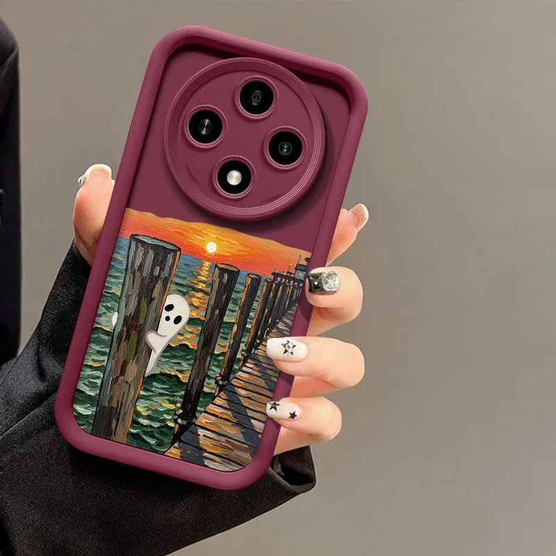 Abstract Cute Ghost Pattern Phone Case for Motorola Moto Edge 70 50 Fusion 40Neo G86 G85 G54 G56 G75 Halloween Soft Cover Fundas view 6