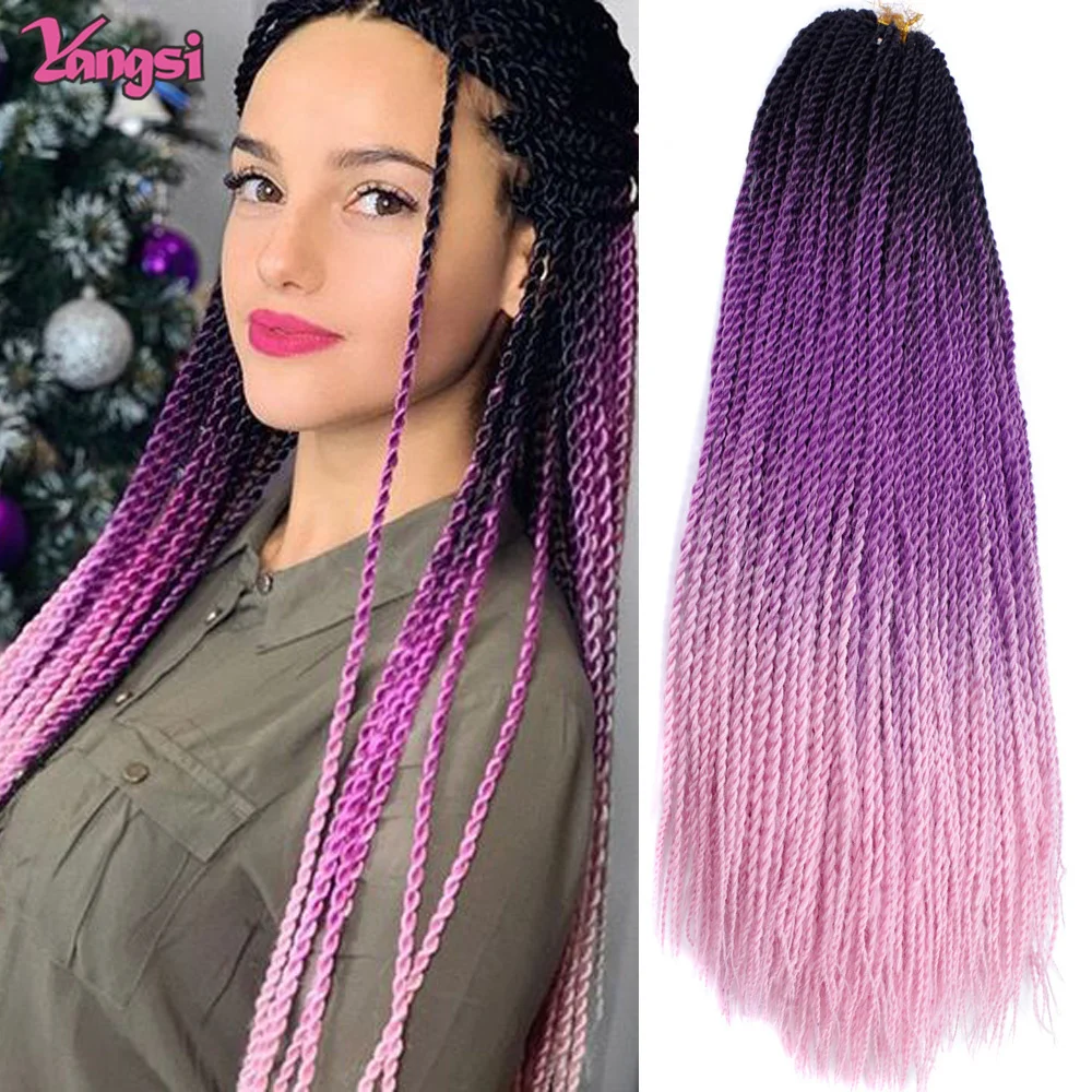 

Full Star Senegalese Braids Twist Hair Black Ombre Green Purple Pink Crochet Braids Synthetic Hair Senegalese Hair Christmas