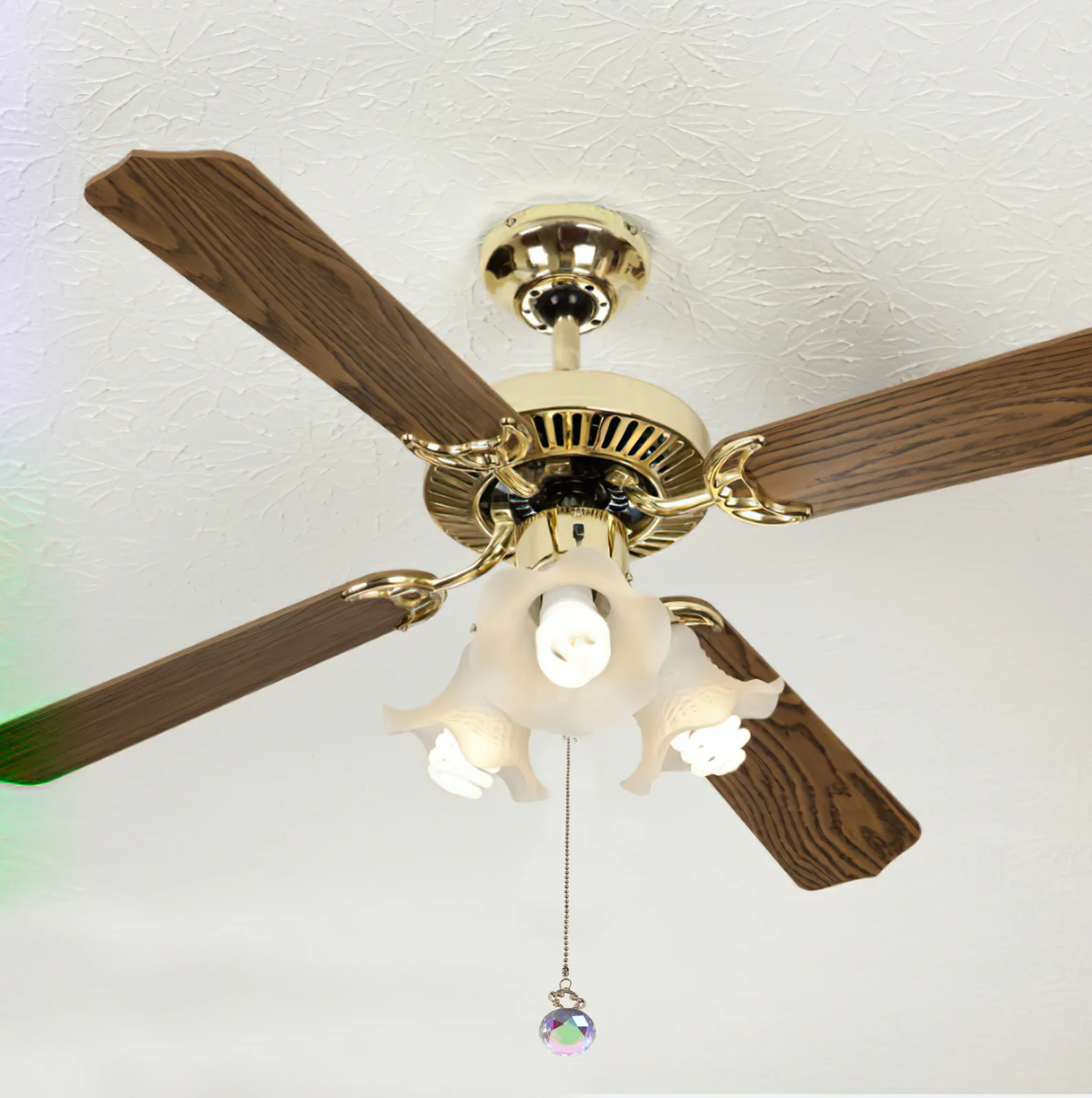 2Pcs Crystal Pendant Ceiling Fan Pull Chain Adjustable Beaded Extension Decorative Chain for Bedside Lamp Lighting Fixtures