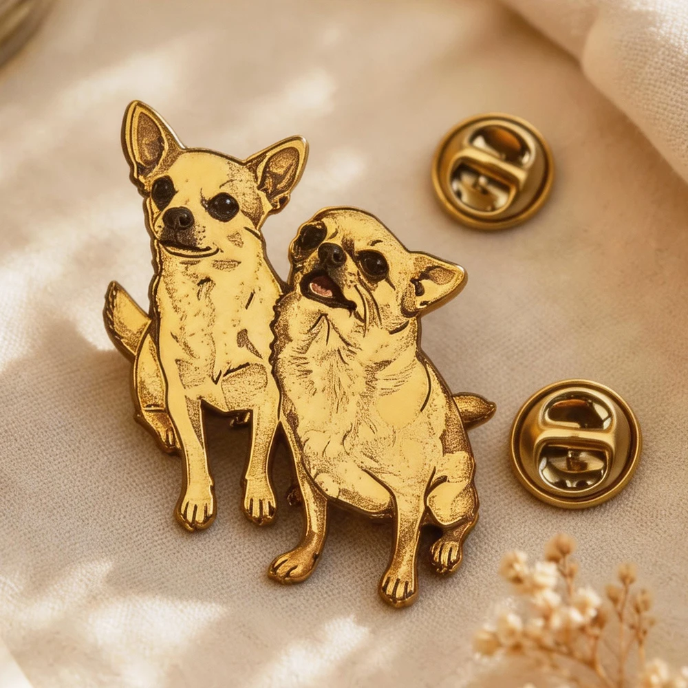 Custom Engrave Pet Photo Pins Personalized Picture/Logo Stainless Steel Brooch 2D Flat Jewelry Gift For Men Suit Supplies view 5
