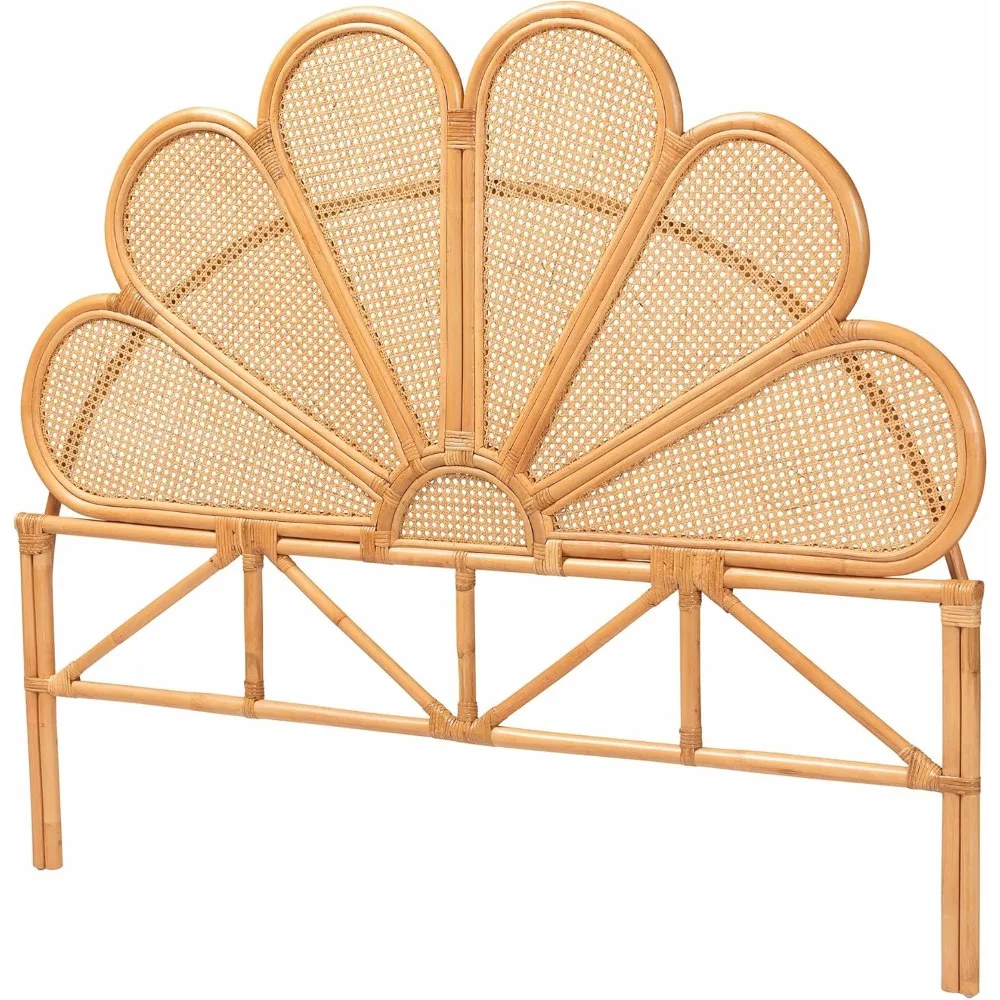 

bali & pari Flower Modern Bohemian Honey Rattan King Size Standalone Headboard