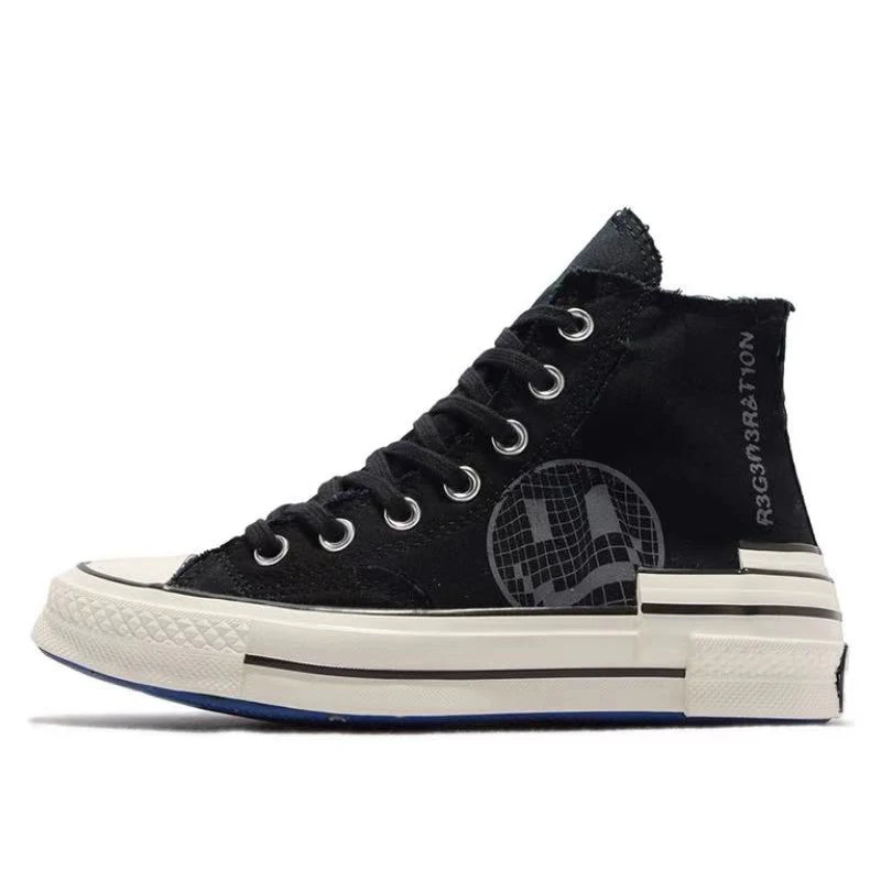 Converse Chuck 70 Classic Trendy Smiling Face Wear resistant Anti slip Wrapping High top Canvas Shoes for Men and Women