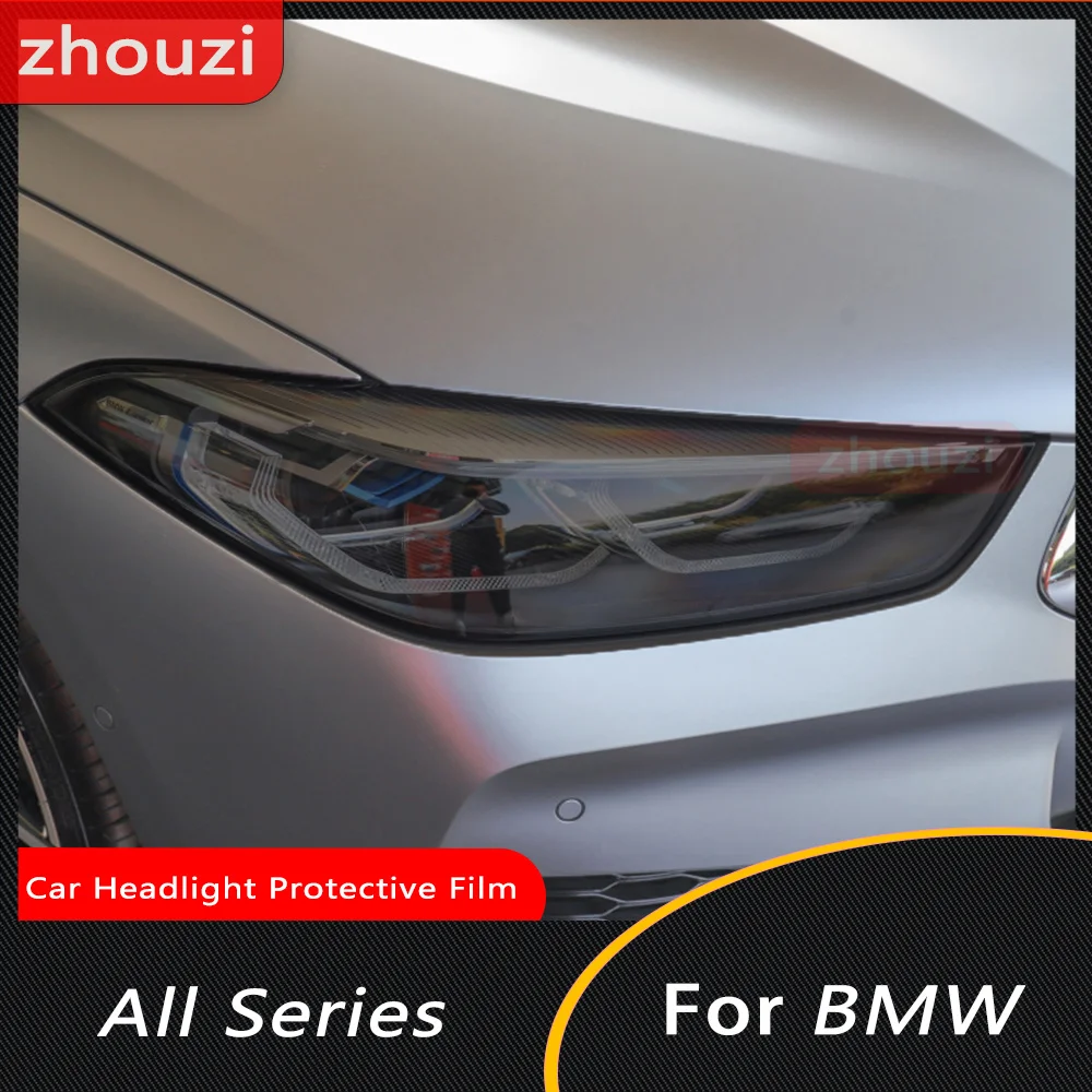 Car Headlight Protective Film For BMW F30 F31 G20 F10 F11 G30 F40 F32 F22 F36 F07 F34 G32 G11 G15 Auto Smoked Black TPU Stickers