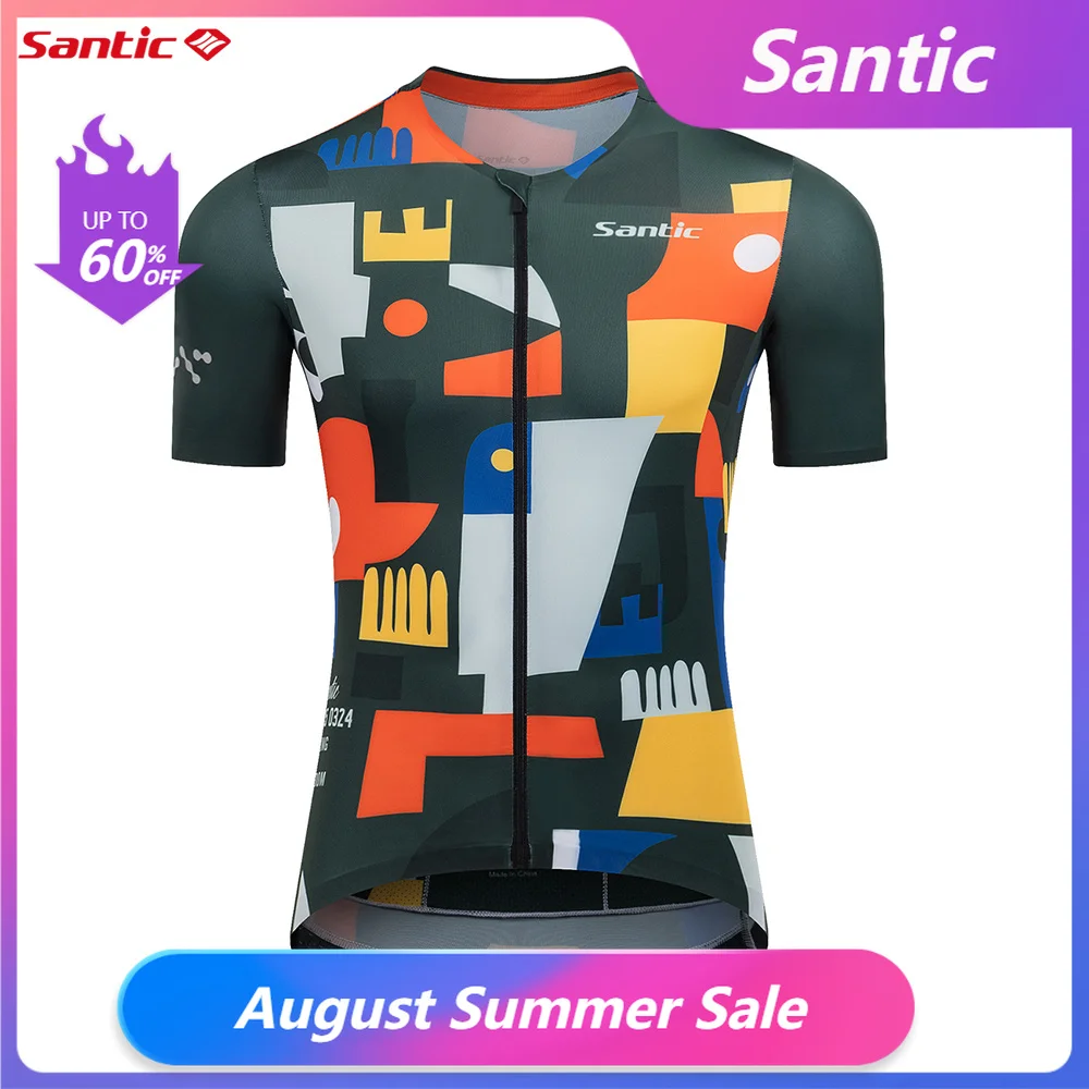 Santic Camiseta Ciclismo Manga Curta MTB Secagem