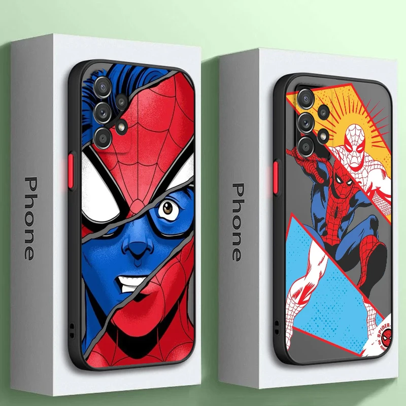 

Marvel Super-hero Spider Man Frosted Translucent For Samsung Galaxy S24 S23 S22 S21 S20 FE S10 S9 S8 Plus Ultra Pro 5G Funda