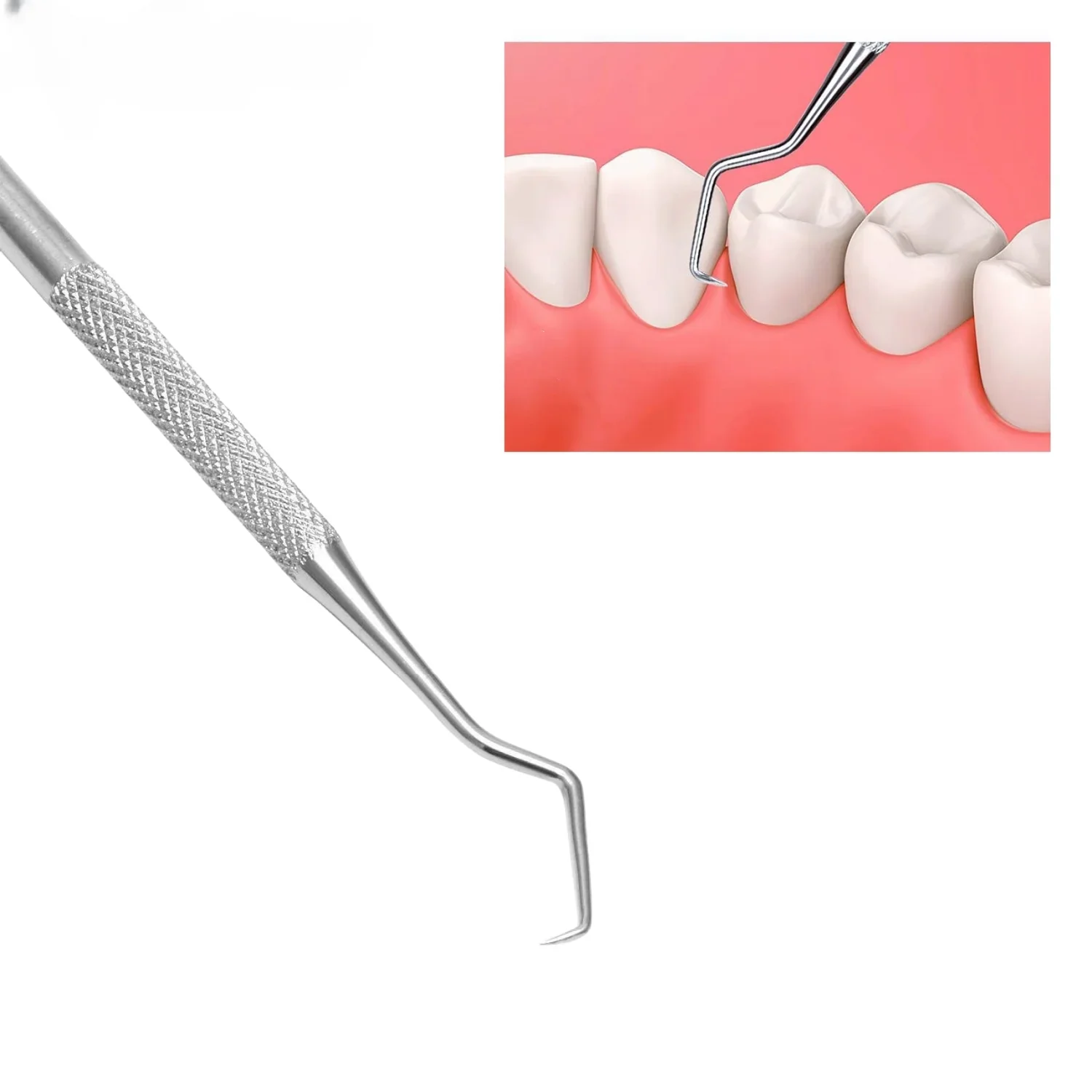 Double Ends Aço Inoxidável Dentes Limpeza Higiene Explorador Probe Gancho, Dentista Raspador de Tártaro, Removedor de Dentes, 1 5 10Pcs