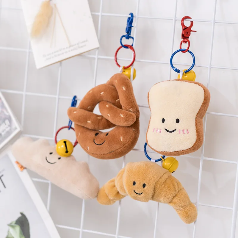 Jellycat bread doll creative cute toast doll pendant bag pendant keychain grab machine doll fun children's toy