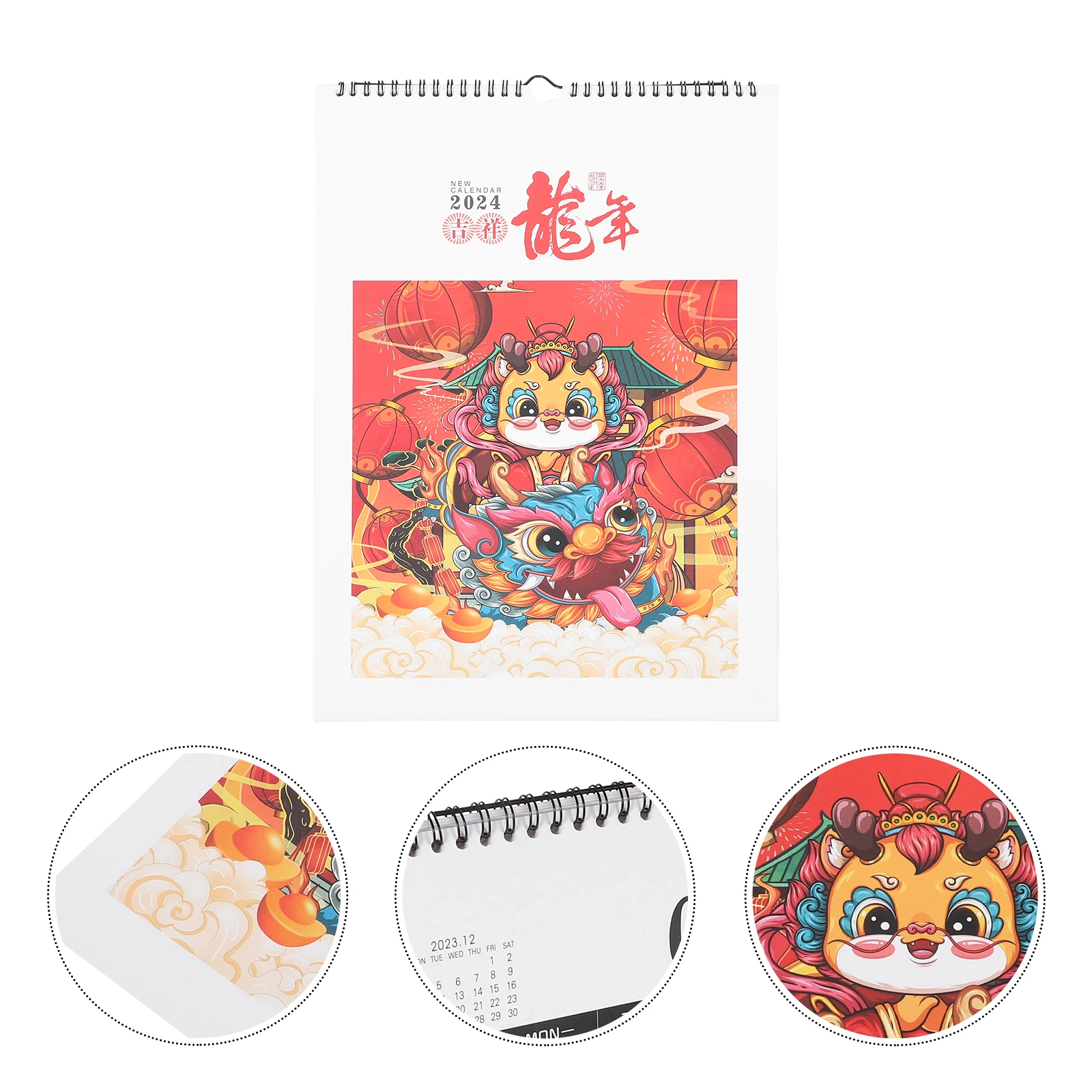 

Auspicious Dragon Year Calendar Chinese Wall Style Hanging New Calendars Lunar Planner