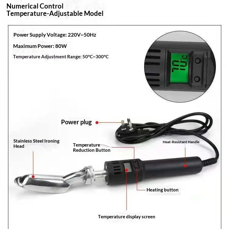 220V EU PLUG Electric Soldering Iron Wrinkles Removing with Plastic Handle Flat Tip for Car Bumper Repair Plastic Crack Repair