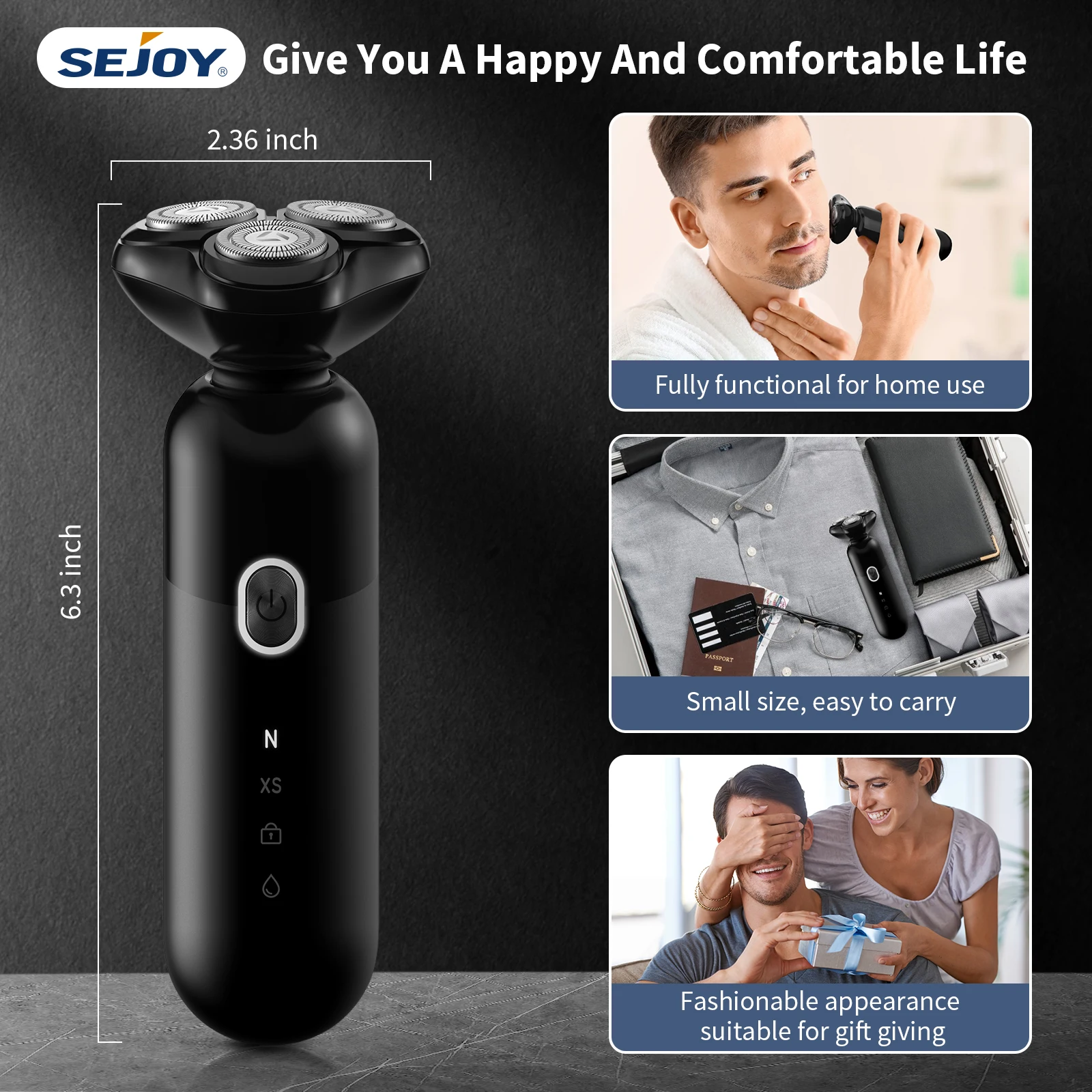 

Sejoy Electric Razor for Men 4D Magnetic Snap-On Shaving Head 5W Cordless Razor Shaver Rechargeable Wet & Dry Shaving Machine