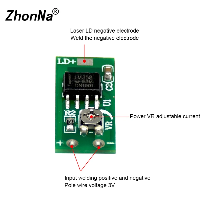 โมดูลเลเซอร์แผงวงจร PCB 3-5V สีแดง/สีเขียว/สีฟ้าเลเซอร์ Universal ACC แรงดันไฟฟ้าคงที่สามารถปรับแต่งได้