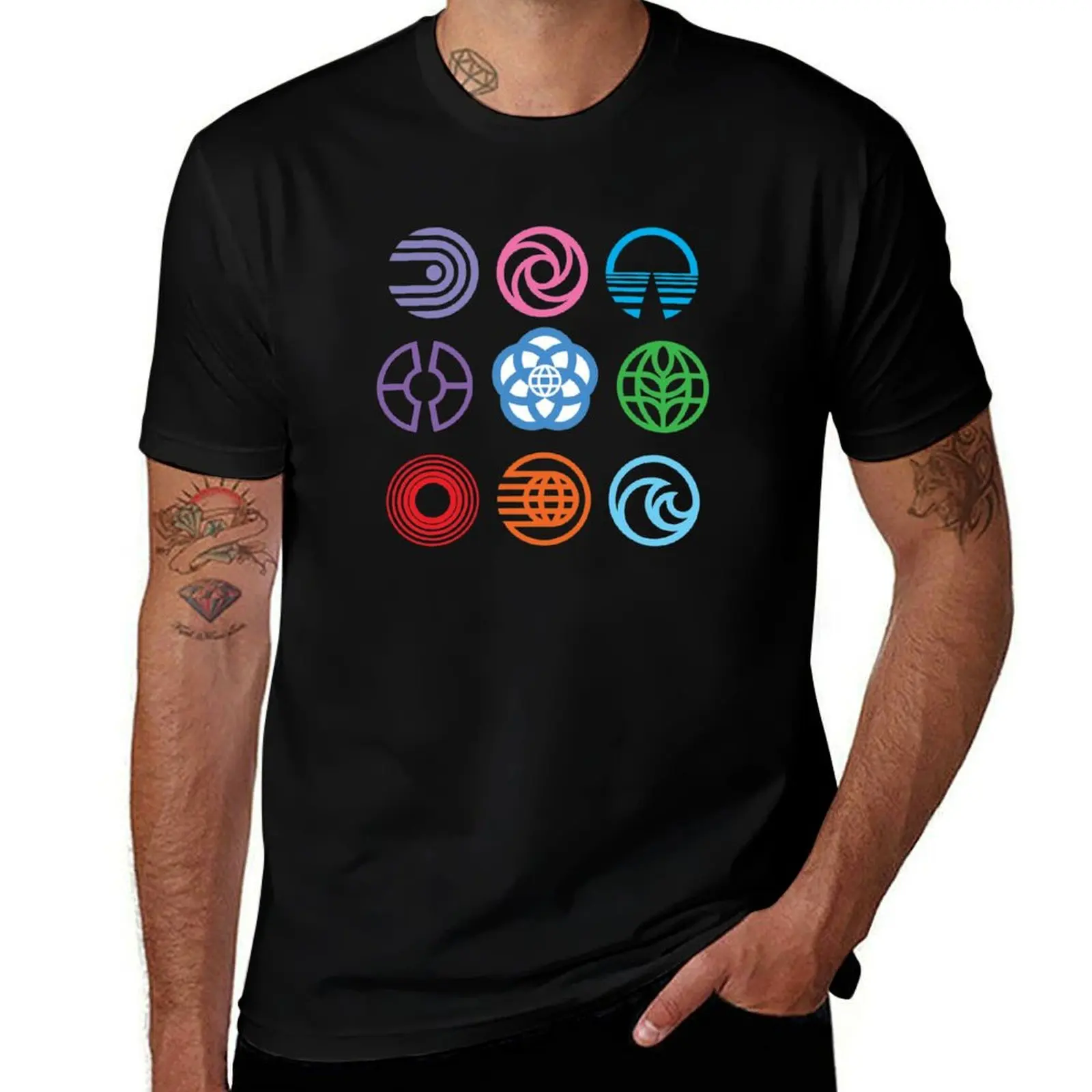 

The Symbols of Epcot T-Shirt boys whites summer 2025 oversized graphic tee basketball graphic tees Men's t-shirt