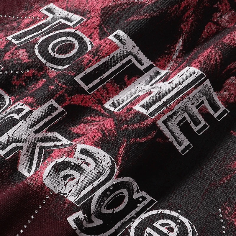 Vintage Washed Pink Angel Print Strass T-Shirt Herren Oversized Streetwear Y2K Gothic Grunge Rundhals Lässiges Grafik-T-Shirt – Detail 13