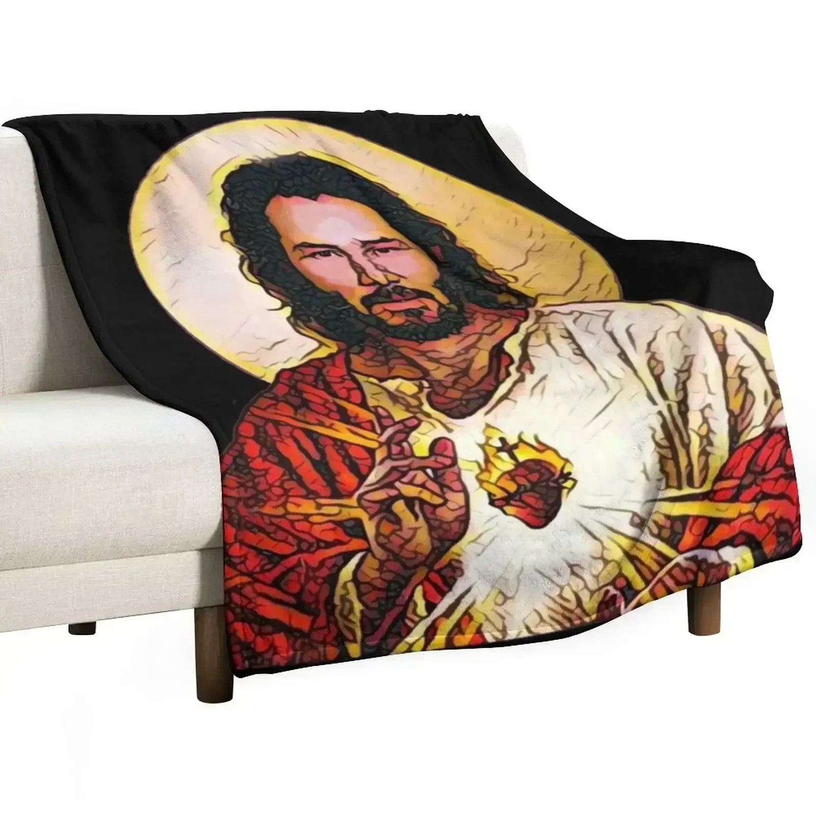 

Holy Keanu - T-Shirts, Gadgets & Face Masks Throw Blanket Faux Fur Soft Warm Blanket for Bed