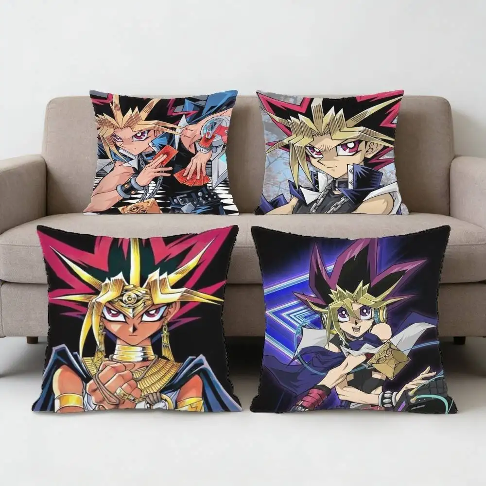 

Anime Y-Yu Gi Oh Yugi and Atem Pillow Case Anti-dustmite Pillowcase Invisible zipper silky short plush Sofa cushion cover