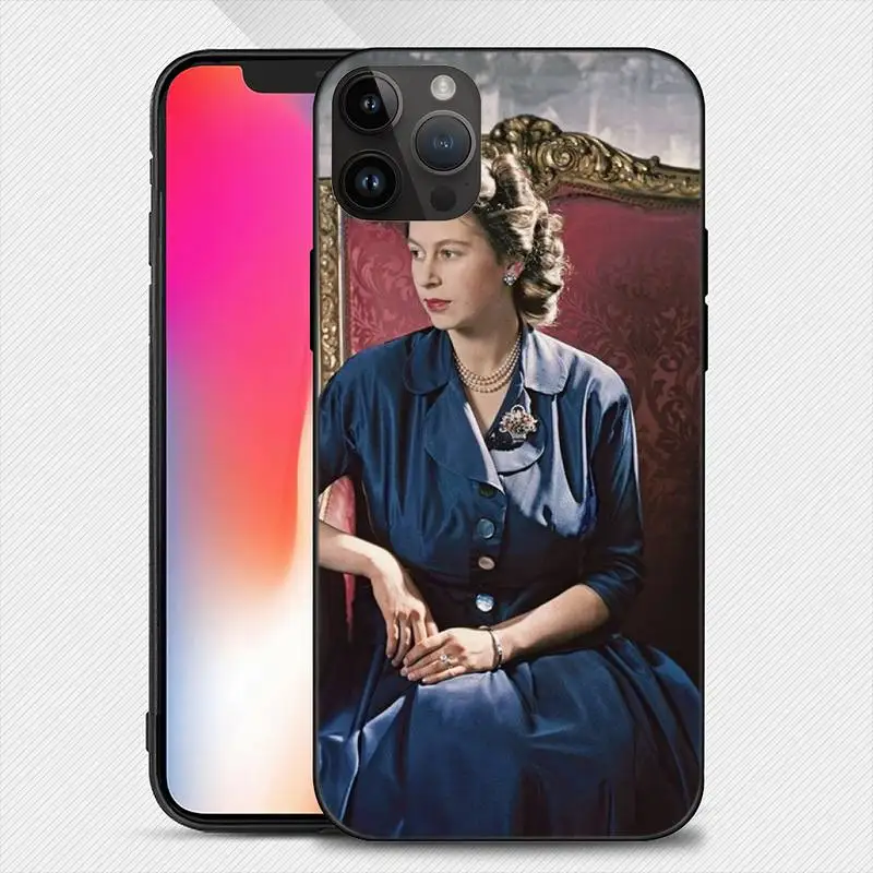 Her Majesty Queen Elizabeth II Phone Case For iphone 14 13 12 11 Pro Max Mini X 7 8 Soft Case