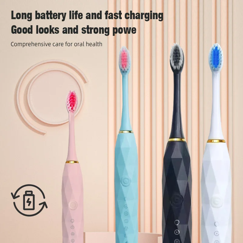 فرشاة الأسنان الكهربائية بالموجات فوق الصوتية ستة وضع السرعة المنزل لينة الشعر USB شحن مقاوم للماء الكبار منظف الأسنان مجموعة زوجين التلقائي