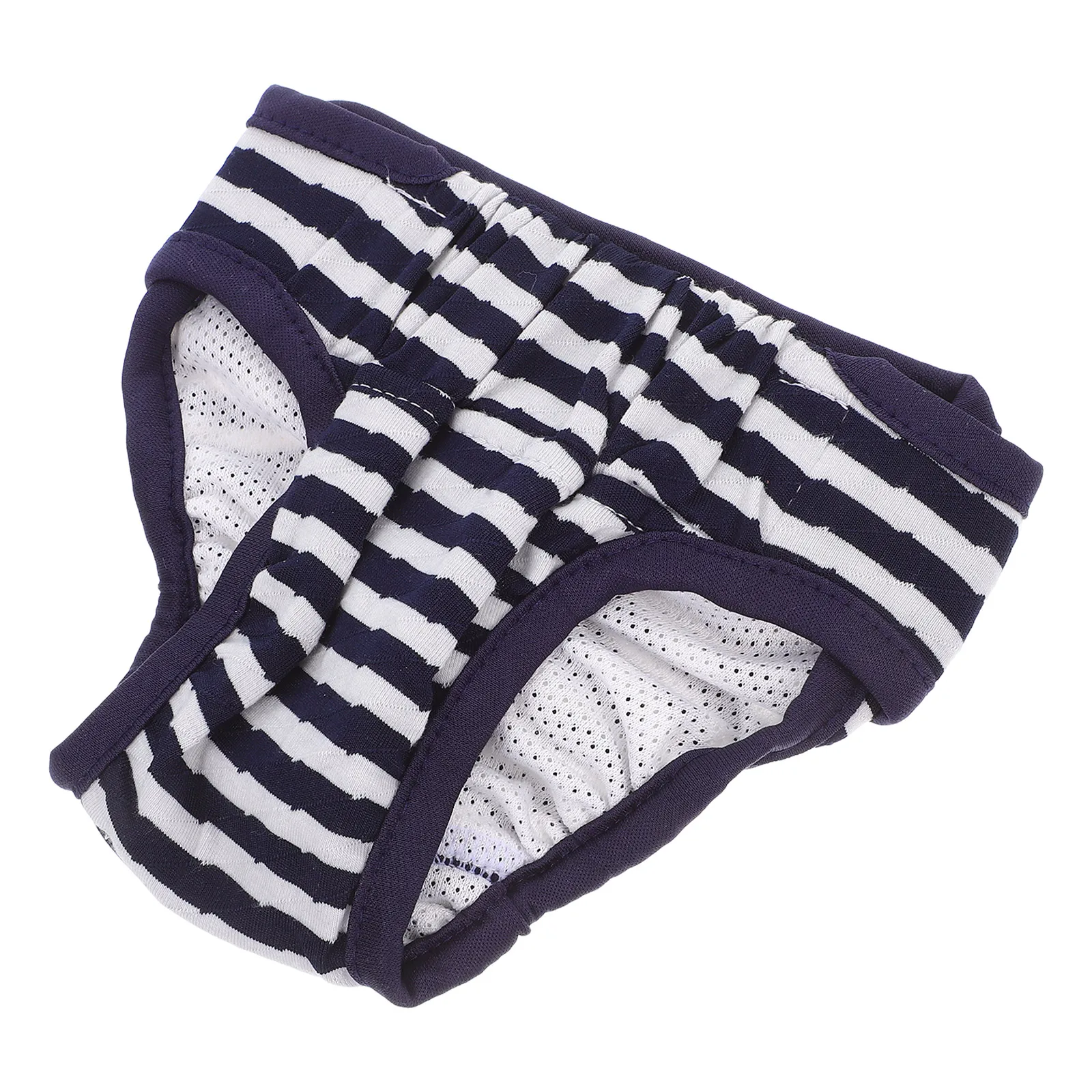 

1pc Pet Diaper Sanitary Physiological Pants Dog Puppy Female Cotton Black Size L Stripe Pattern Incontinence Protection For