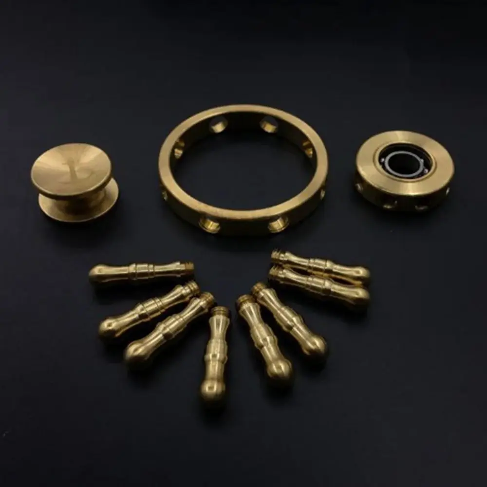Funny Solid Brass Rudder Gyro Handmade Brass Craft Rudder Gyro Ornaments Detachable Hand Finger Spinner Ornaments Pocket