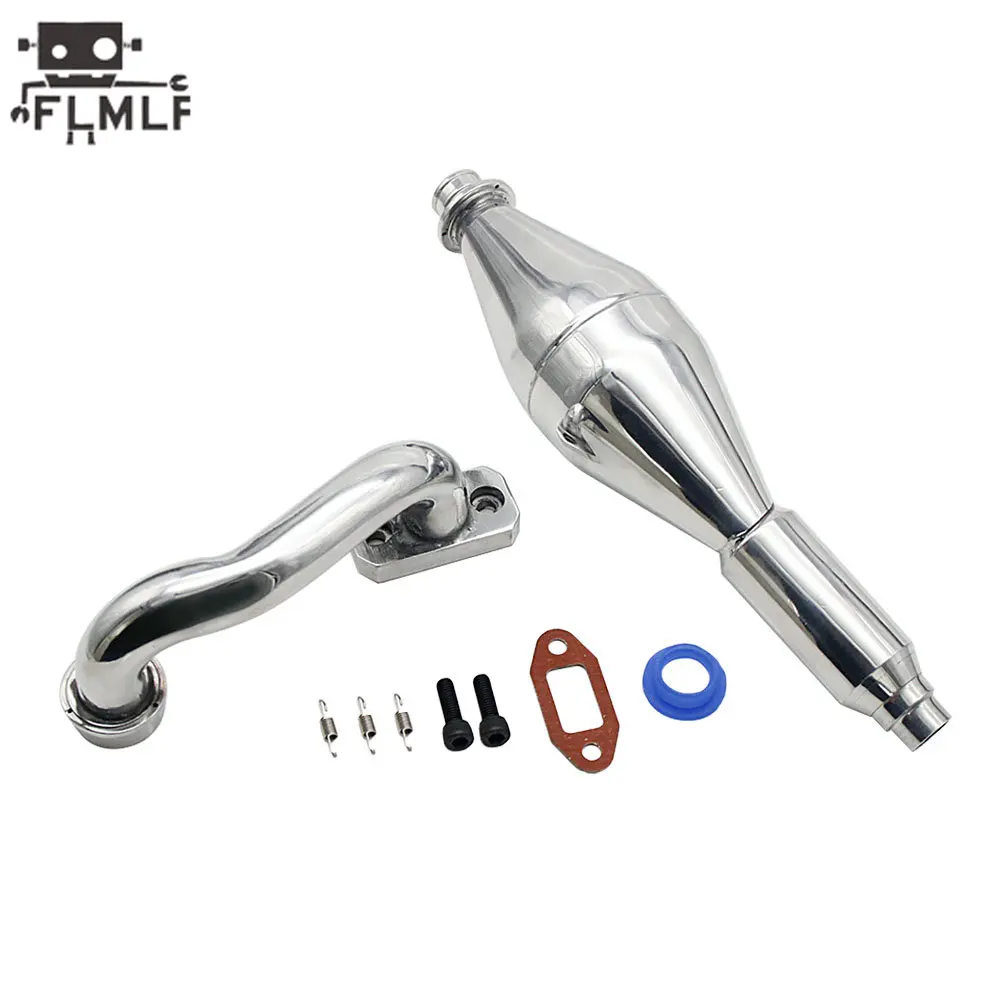 Rc Car Aluminum Exhaust Pipe Set for 1/5 HPI FS Racing FG Monster Hummer ROFUN ROVAN BM Big Monster Truck Remote Control Cars