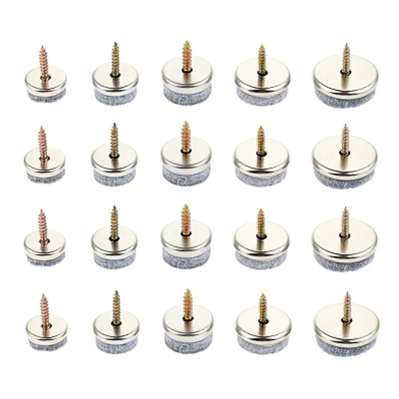 10pcs Screw on Furniture Pads Felt Sliders Furniture Leg Chair Feet Pad Protect Wood Floor Table Sofa Glides 18/20/22/24/28mm
