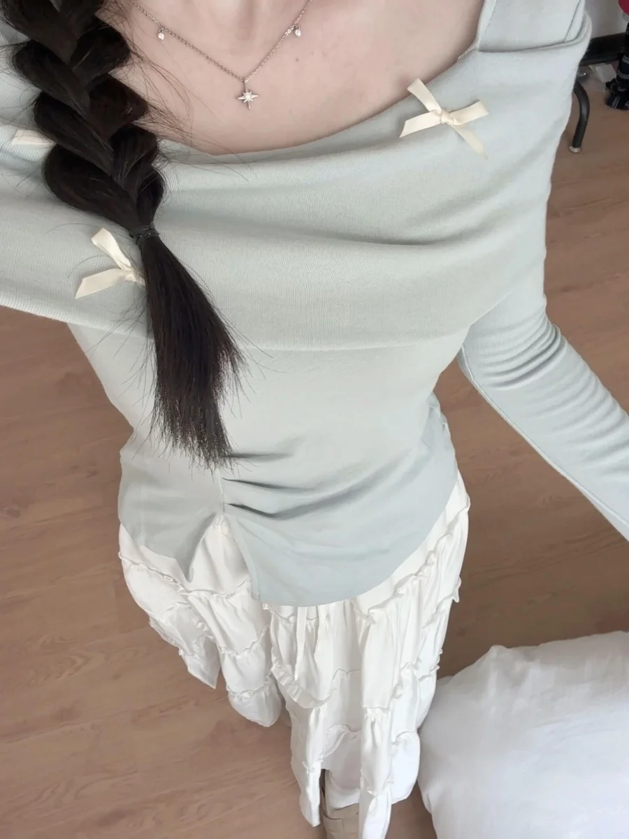 

Sweaters Jumpers Pullovers Women For Korean Popular Women'S Clothes Bone-Shaped Detail Concert Daily Festival Alternative Rock