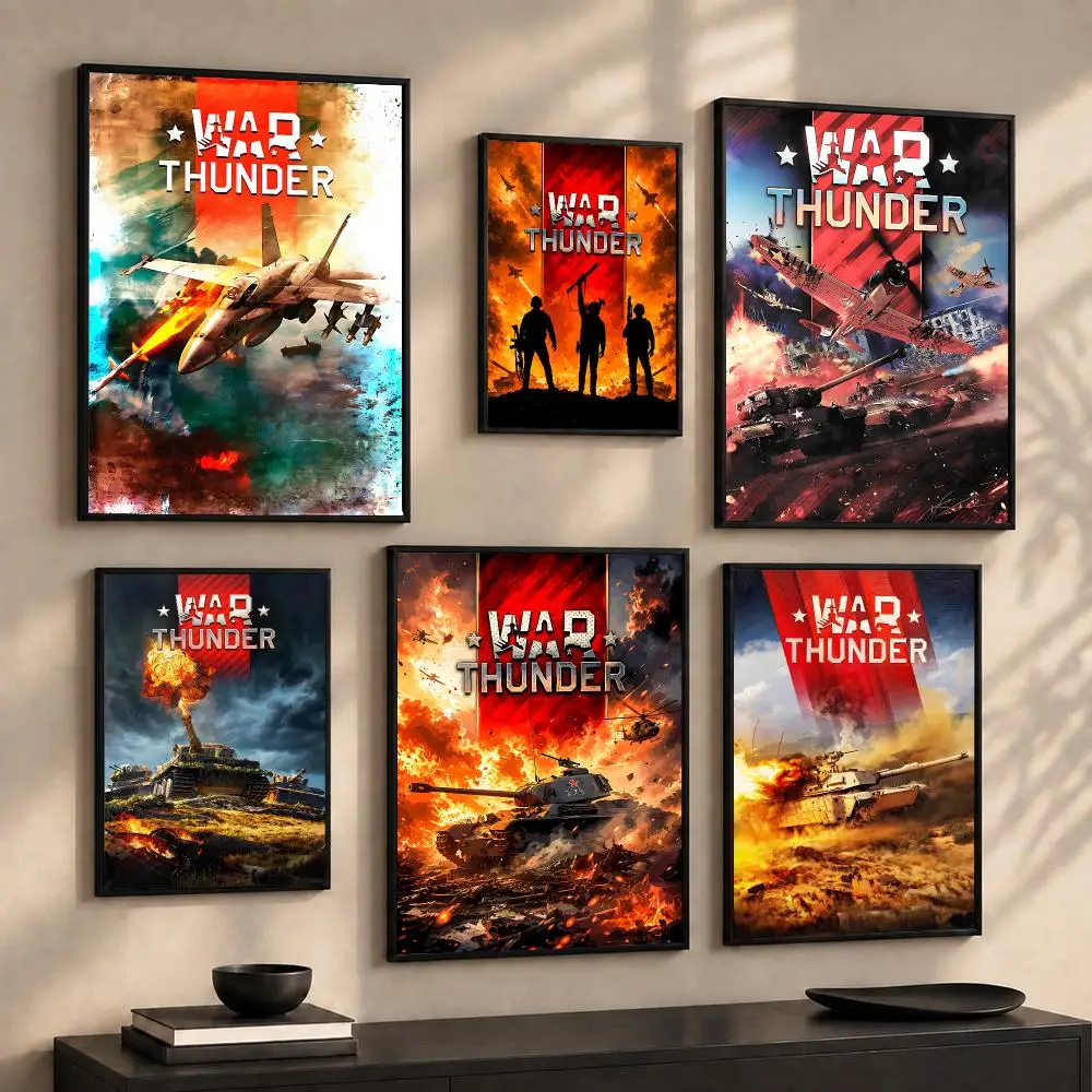 Military Game W-War T-Thunder Painting Calligraphy Canvas Poster Wall Art Prints for Living Room Bedroom Home Decor Gift