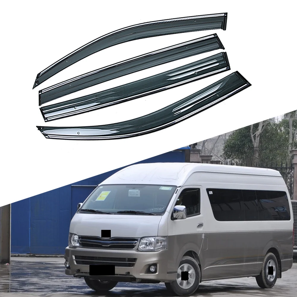 For TOYOTA Hiace 2004-2019 Car Window Sun Rain Shade Visors Shield Shelter Protector Cover Frame Sticker Exterior Accessories