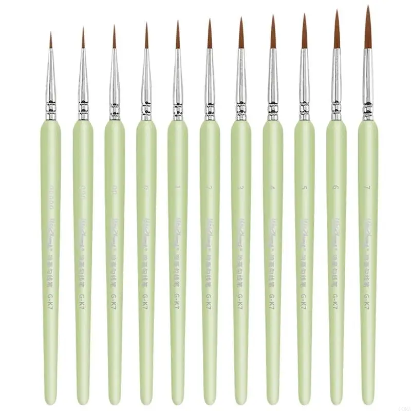 

CORA 11Pcs Detail Paint Brushes for Acrylic Watercolor Gouache Oil Miniature Brush
