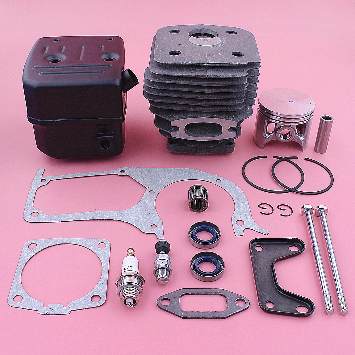 58mm Engine Motor Cylinder Piston Ported Muffler Kit For Husqvarna 395 395XP Gasket Oil Seal Chainsaw Garden Tool Parts