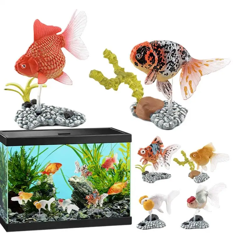 

Aquarium Statue Decor 6 Pieces Aquarium Statue Swimming Fake Fish Under Water Realistic Animals With Base For Library Bedroom