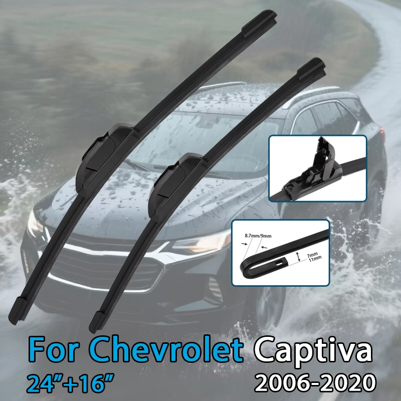 

Для Chevrolet Captiva 2006-2020 24 ''+ 16'' автомобильные щетки стеклоочистителя передние дворники подходят U-образный крючок рычаг лобовое стекло авто щетки стеклоочистителя