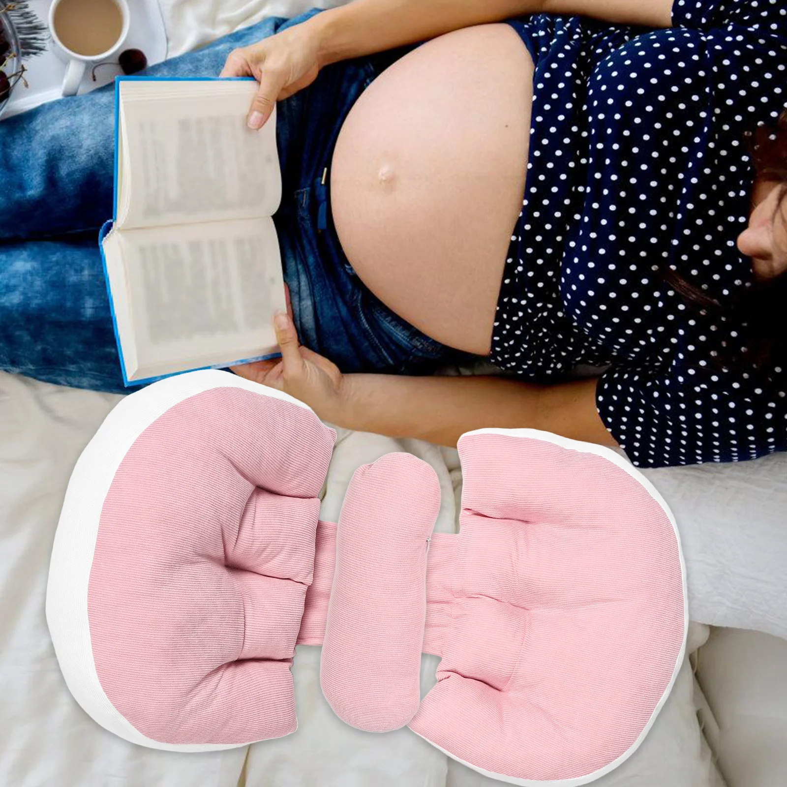 وسادة حمل للأمهات على شكل حرف U لدعم البطن وتخفيف آلام الظهر للنساء أثناء النوم الجانبي