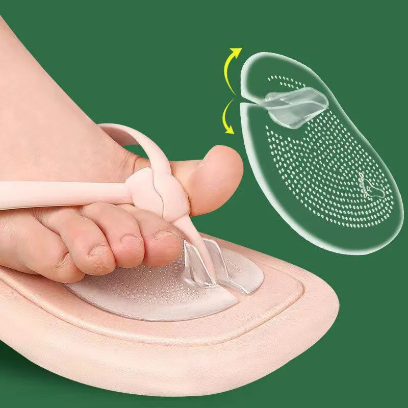 Flip-flop Insoles Silicone Non-slip and Wear-resistant Forefoot Pads GEL Shoes Insole Foot Care Massage Particle Pads