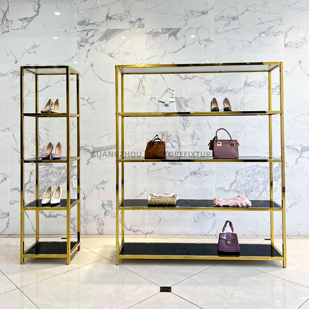 

Handbag and Shoe Shop Display Furniture Design Decoration 5 Layers Shoe Shelves For Retail Shoe Store Display Racks