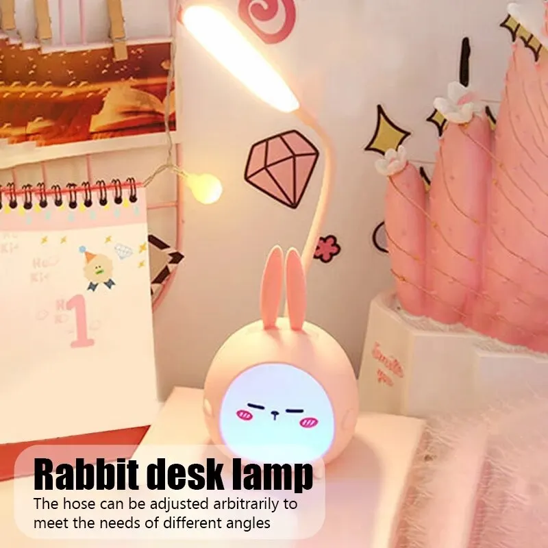 USB LED Desk Lamp Rabbit Light Cute Cartoon Lamp USB Rechargeable LED Reading Light Eye Protection Colorful Night Light New