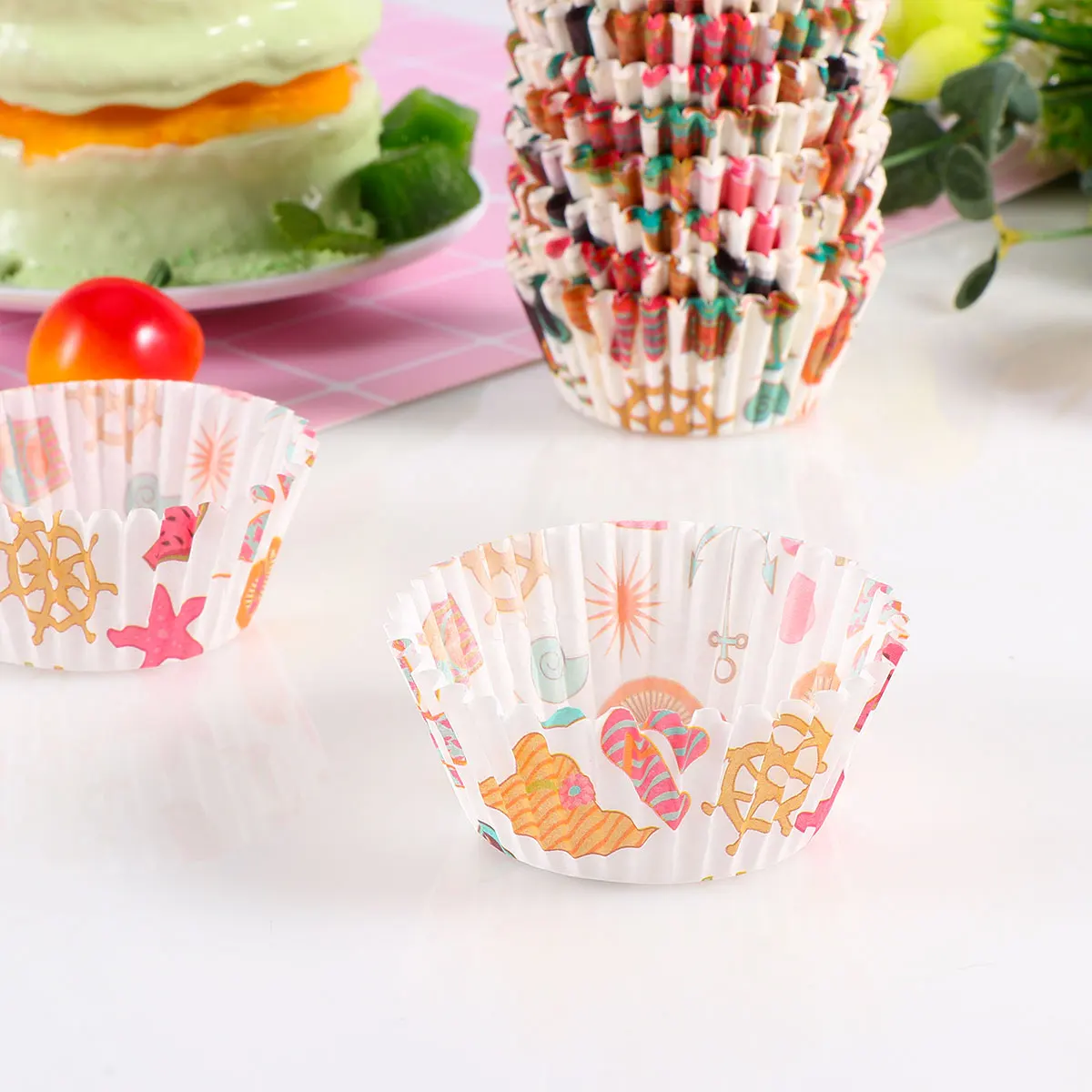 

600 Pcs Muffin Cake Tray Colorful Baking Cups Rectangle Cupcake Liners Greaseproof