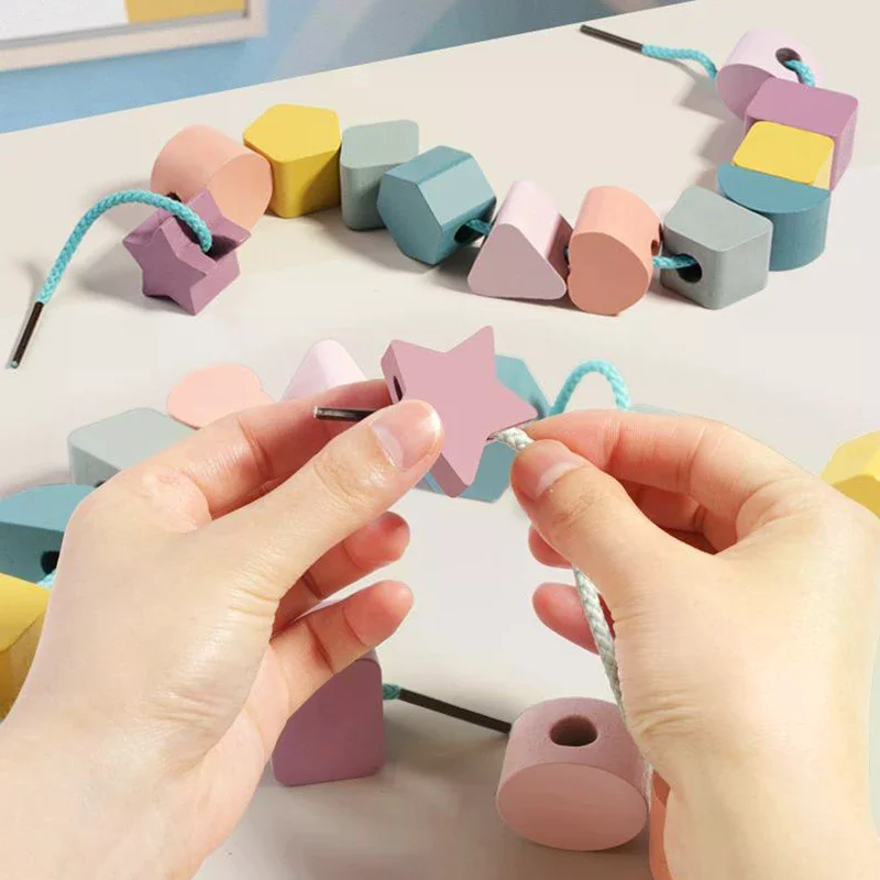 어린이 몬테소리 나무 장난감 색상 모양 일치하는 퍼즐 게임 다채로운 구슬 색상 인식 교육 장난감 어린이를위한 선물