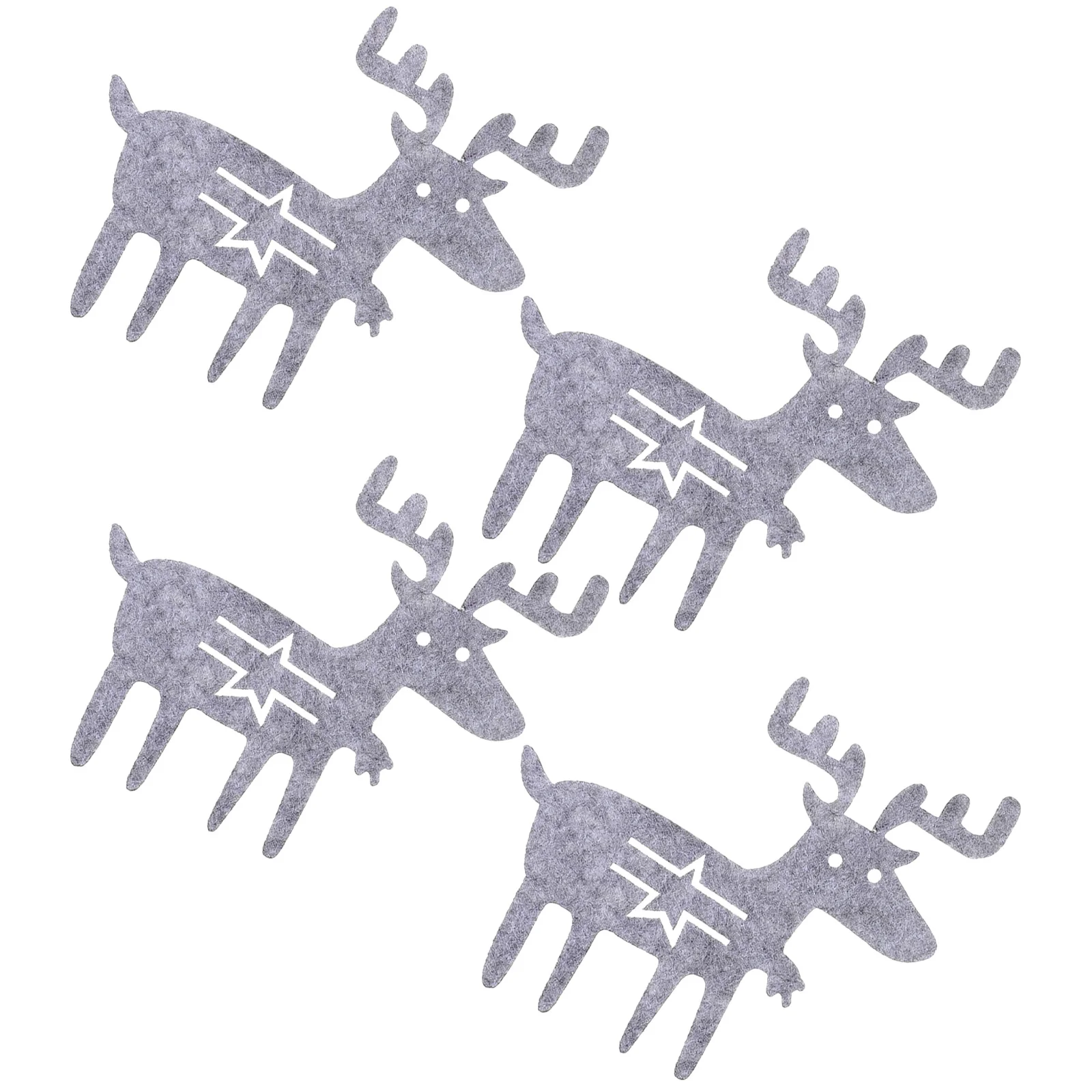 

4Pcs Christmas Party Cutlery Bags Reindeer Fabric Holder Tableware Pouch Fork Spoon Storage Holiday Decor