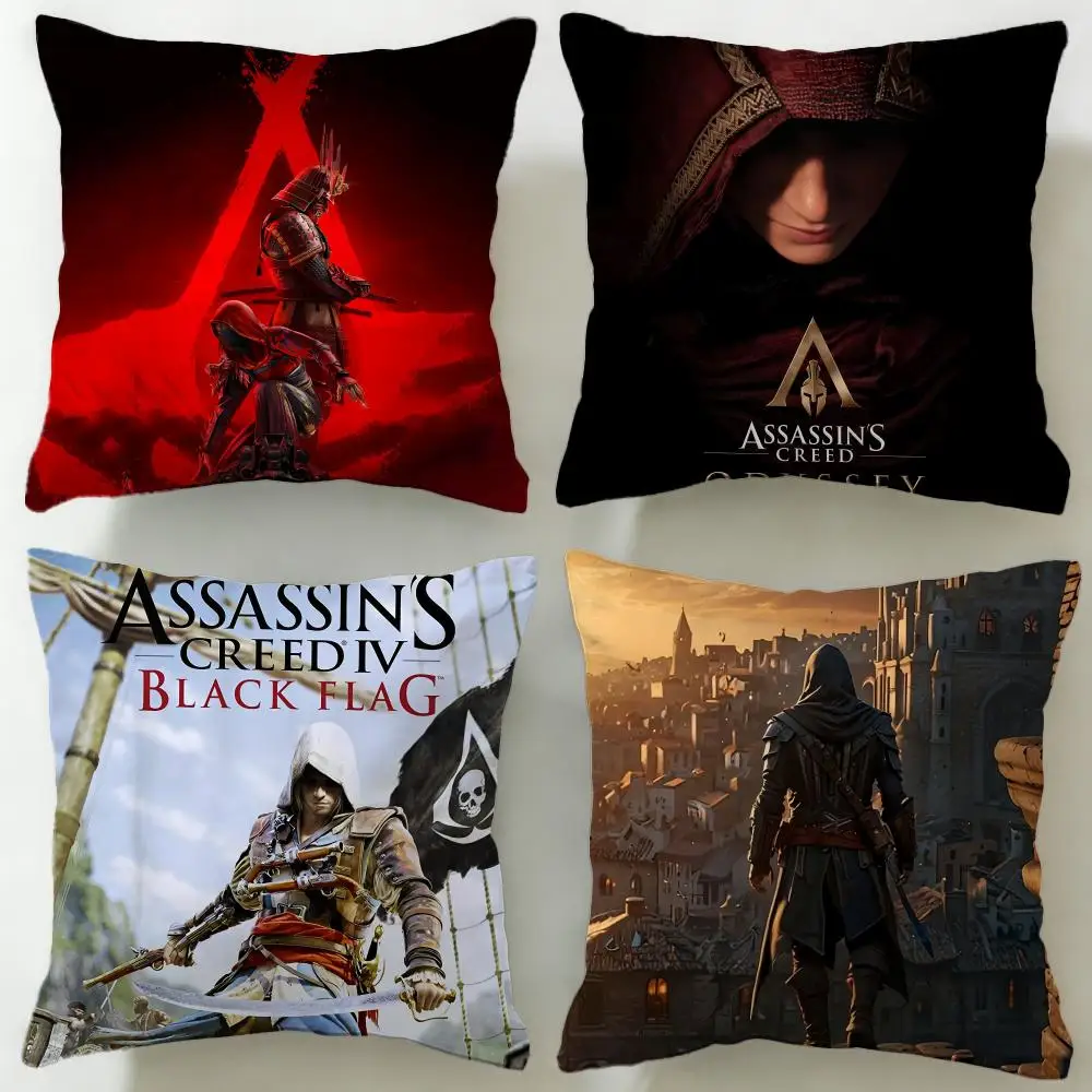 Classic Game Assassins Creed Cushion Cover Soft & Easy-Wash Pillow Case – Versatile for Couch, Bed, Travel and Office