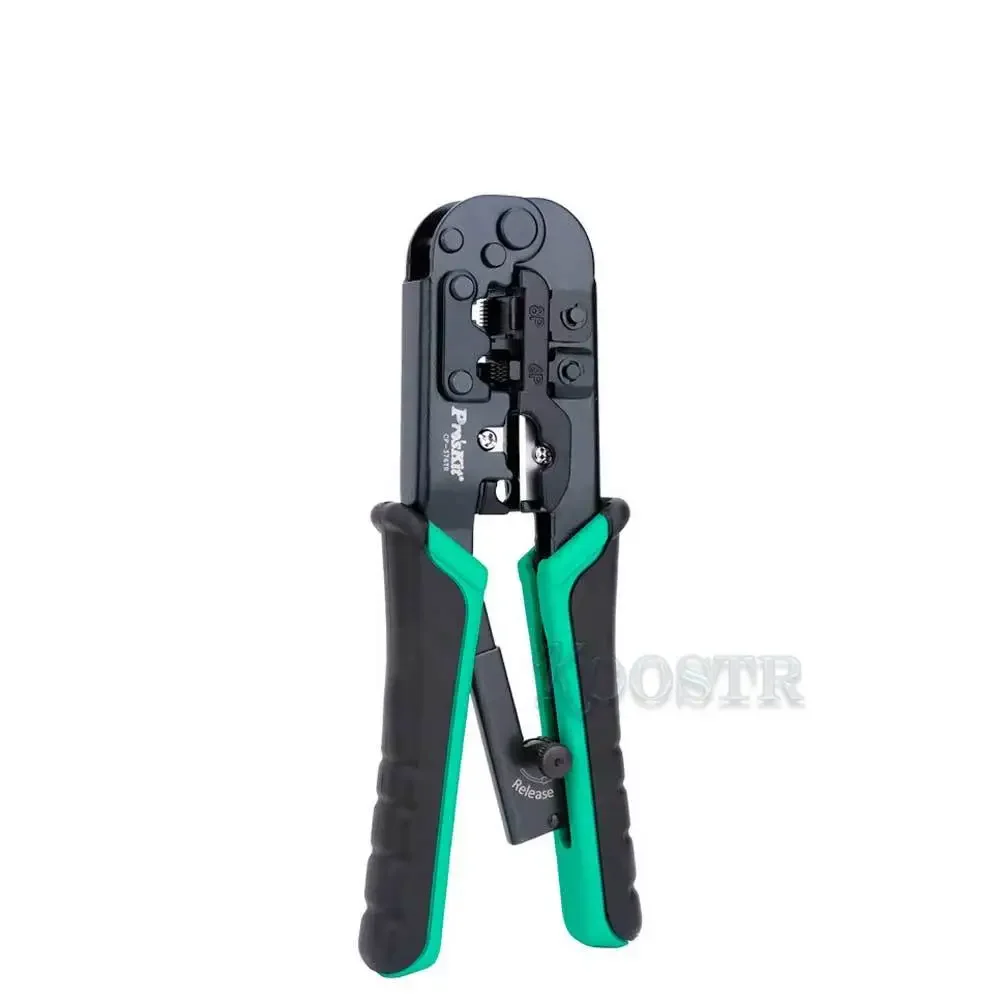 Proskit CP-376TR 8P8C RJ45 6P2C 6P4C 6P6C RJ11 RJ12 network cable crimping tool, with wire pliers, tester, plug wiring tool kit