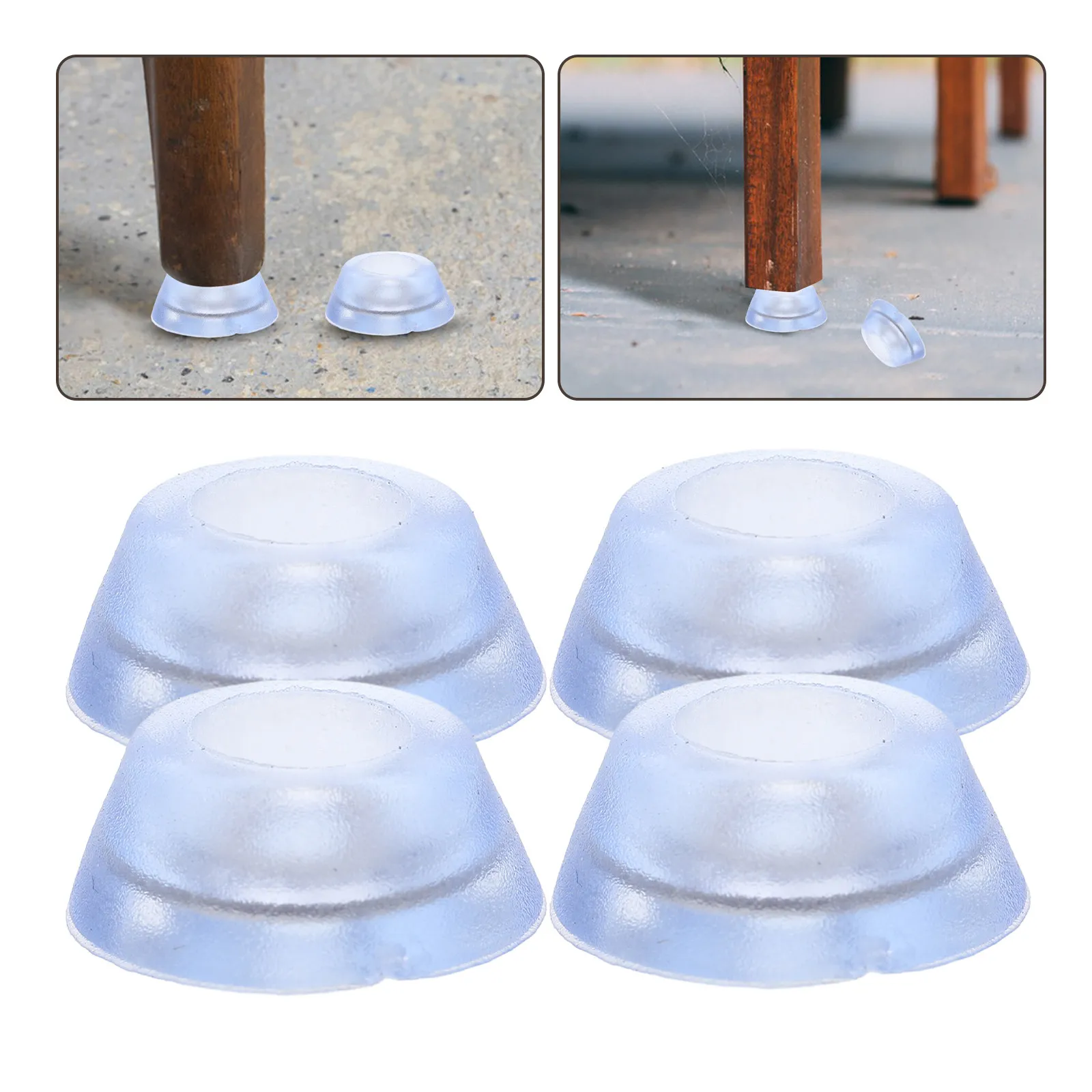 

20pcs Clear Silicone Feet For Cutting Board NonSlip Feet With Stainless Screw Anti Skid Furniture Pads Table Leg Floor Protector