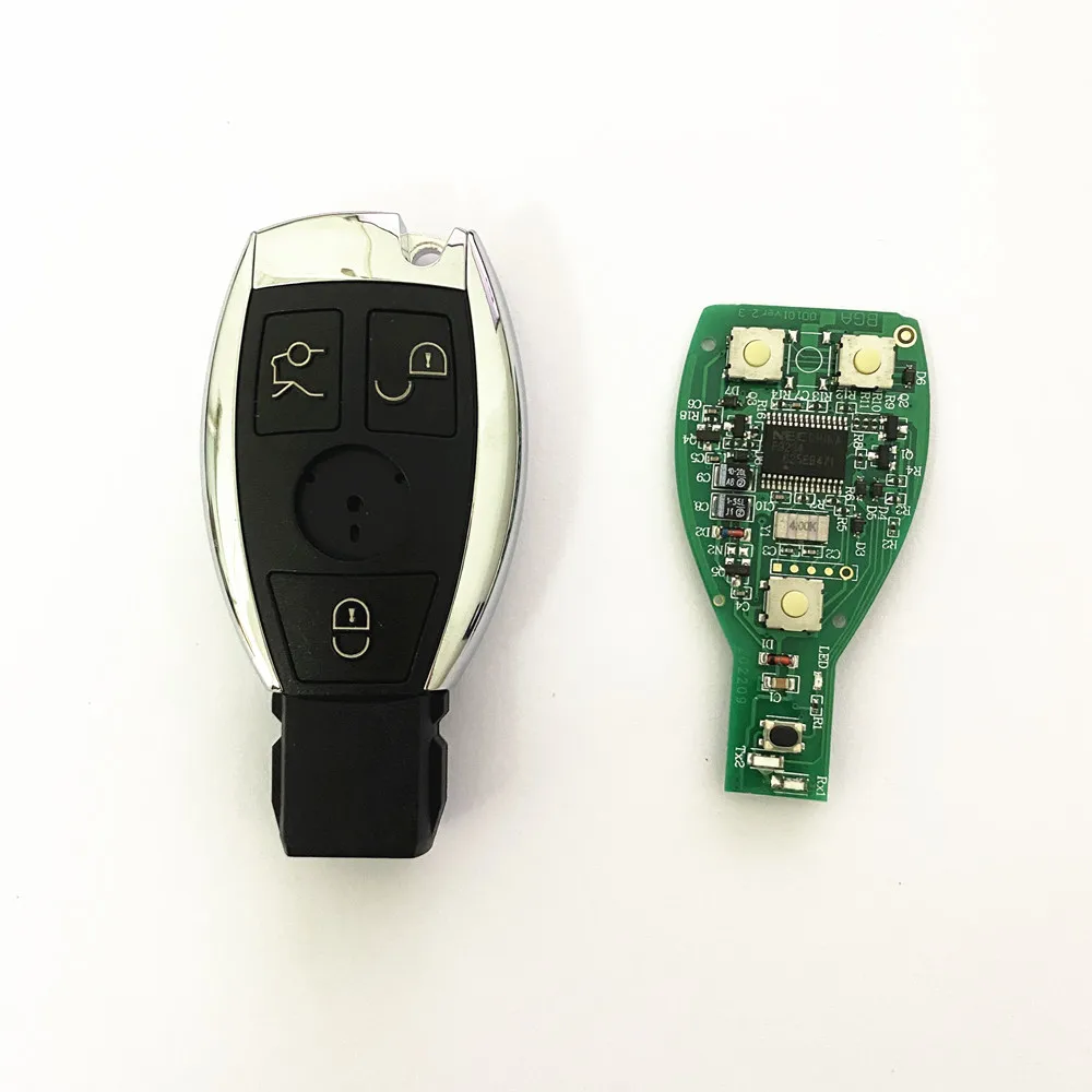 half Smart Key 3/4 Buttons FSK 433MHz For Mercedes Benz Auto Remote Key Support NEC And BGA 2000+ Year