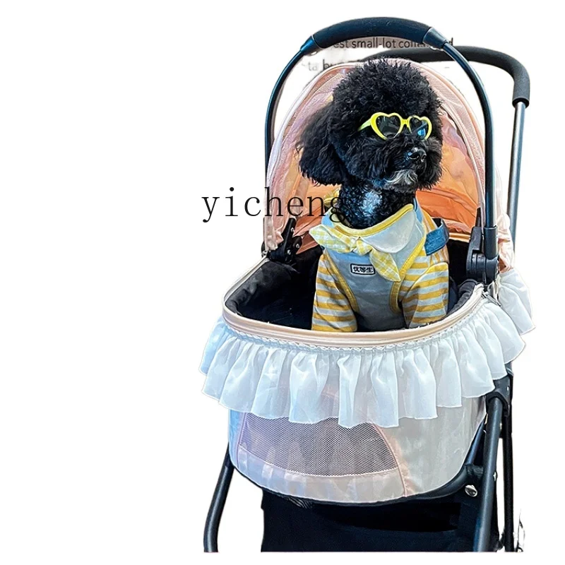 

ZF Pet Stroller Portable Foldable Small Dog Stroller Cat Outing