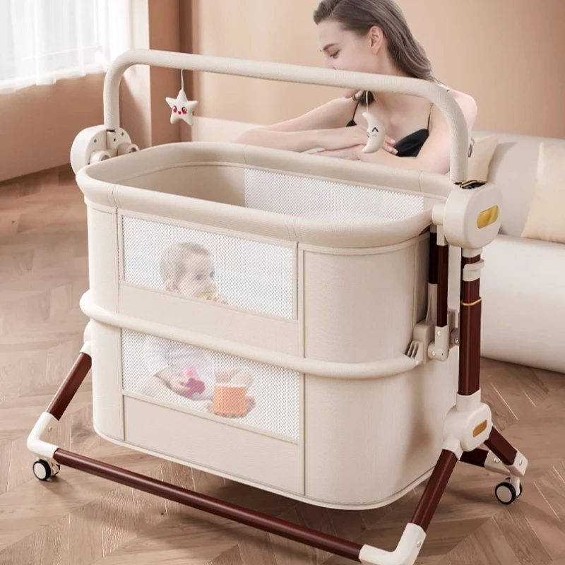 Portable Electric Cradle Bed Multifunctional Children Folding Newborn Baby Cribs Child Beds Luxury Baby Bassinet Bedside Cribs
