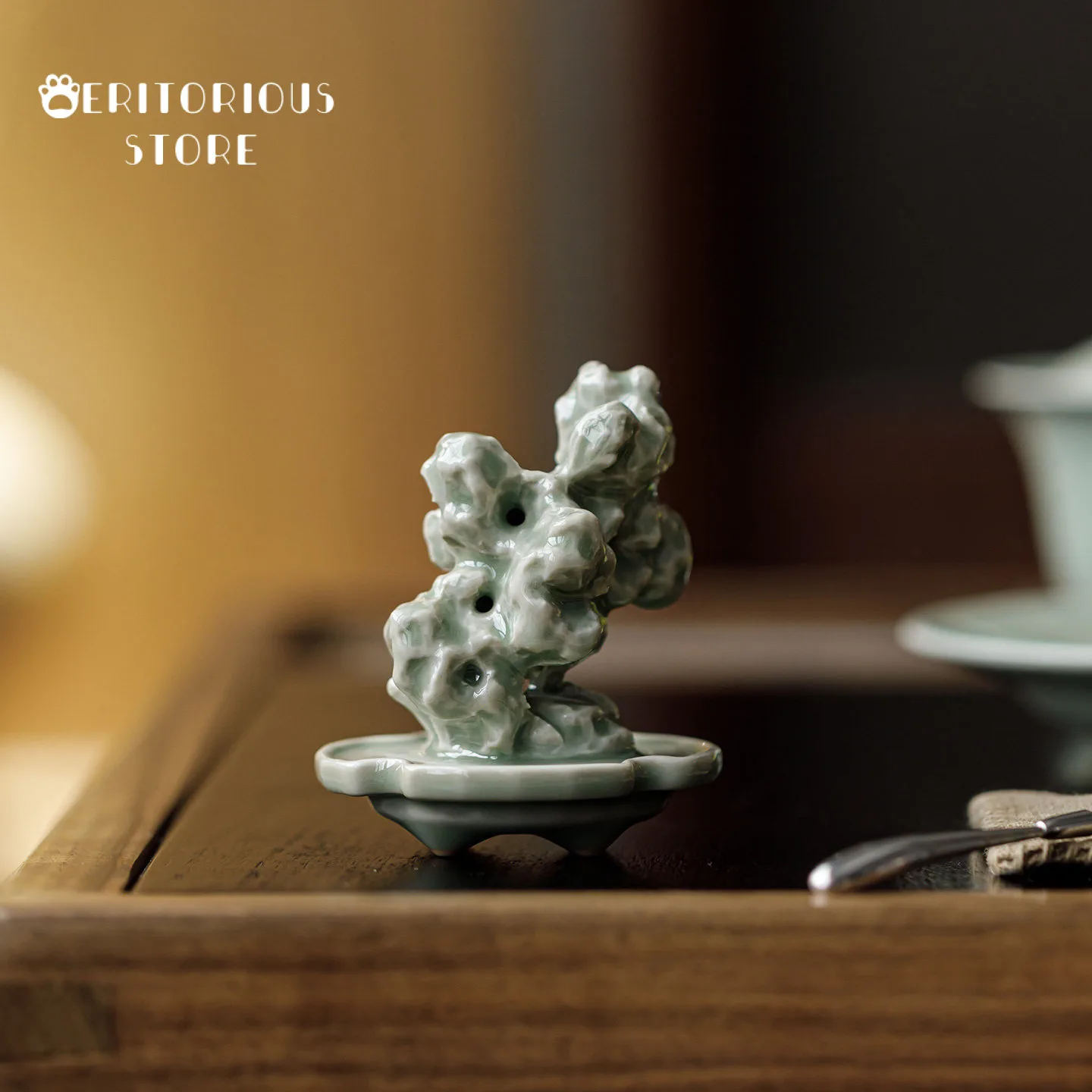 

Creative Taihu Stone Ceramic Tea Pet Chinese Teapet Figurine For Tea Ceremony Desktop Decoration Table Ornament Gift Figurines