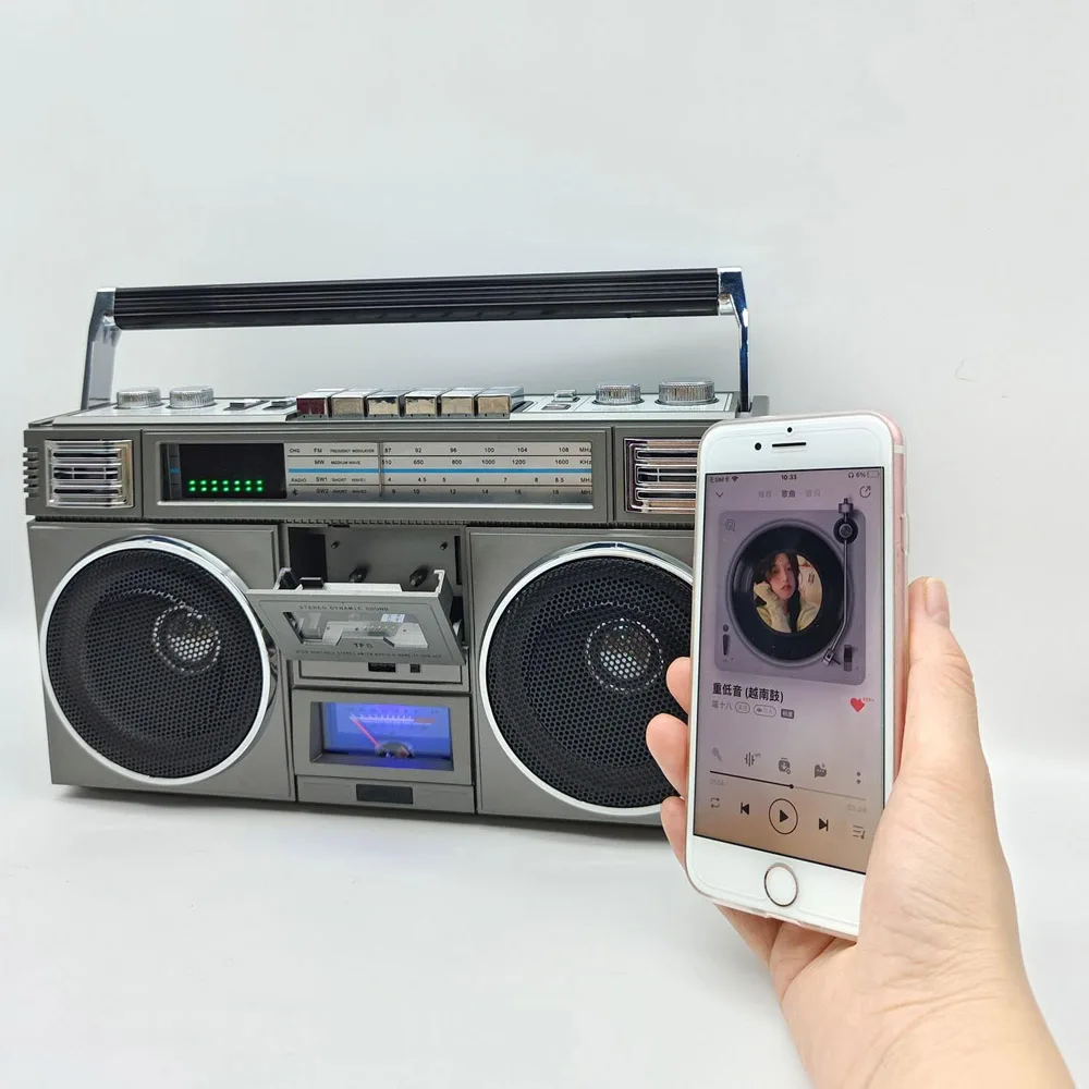 High Quality Portable vintage speakers Home Fm Radio Cassette Recorder usb portable speaker sd card